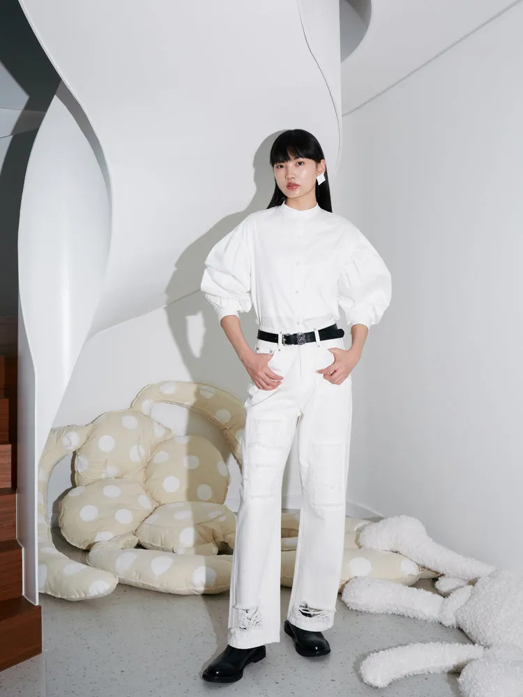 Simple Natural Ovresize Plain Shirt