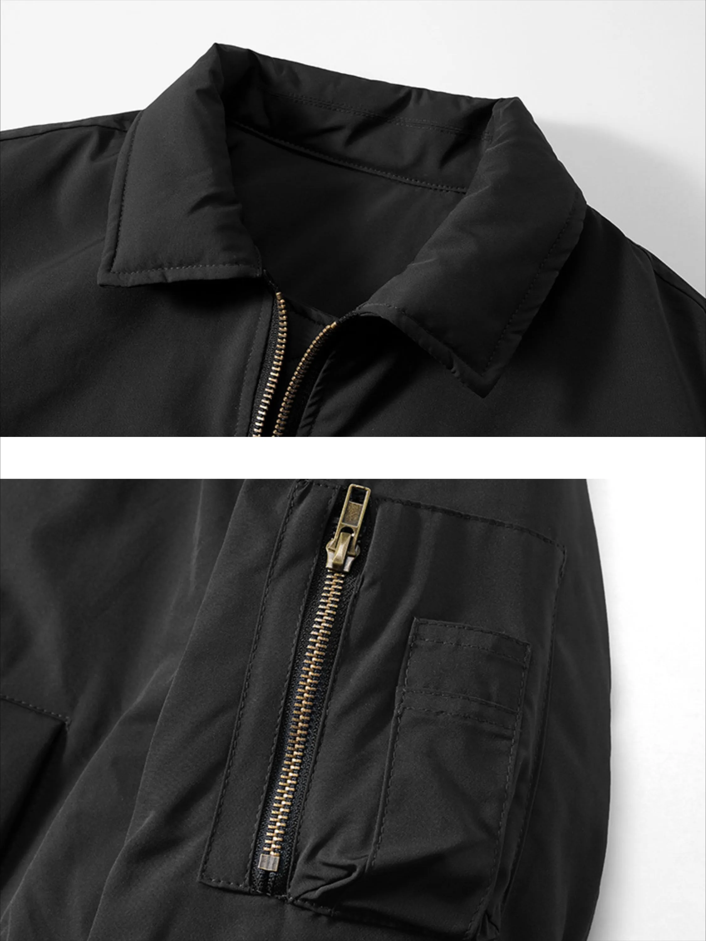Simple Zip Lapel Jacket