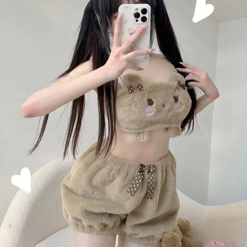 Soft Plush Teddy Bear Lingerie Set