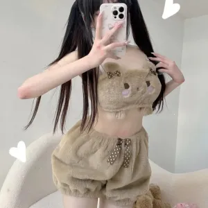 Soft Plush Teddy Bear Lingerie Set