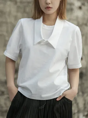 Solid Color Loose Short Sleeves T-Shirts Tops
