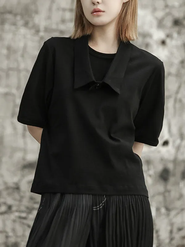 Solid Color Loose Short Sleeves T-Shirts Tops
