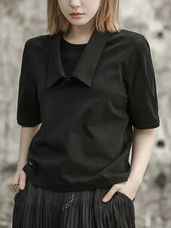 Solid Color Loose Short Sleeves T-Shirts Tops