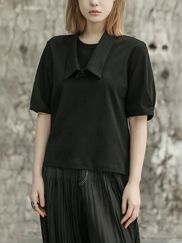 Solid Color Loose Short Sleeves T-Shirts Tops