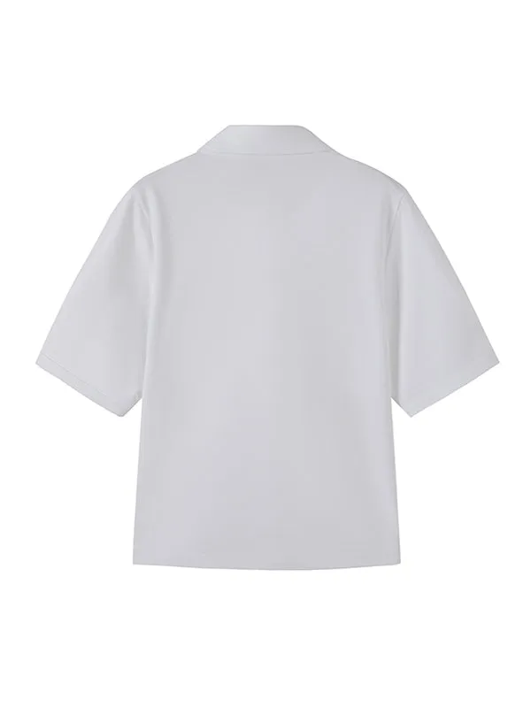 Solid Color Loose Short Sleeves T-Shirts Tops
