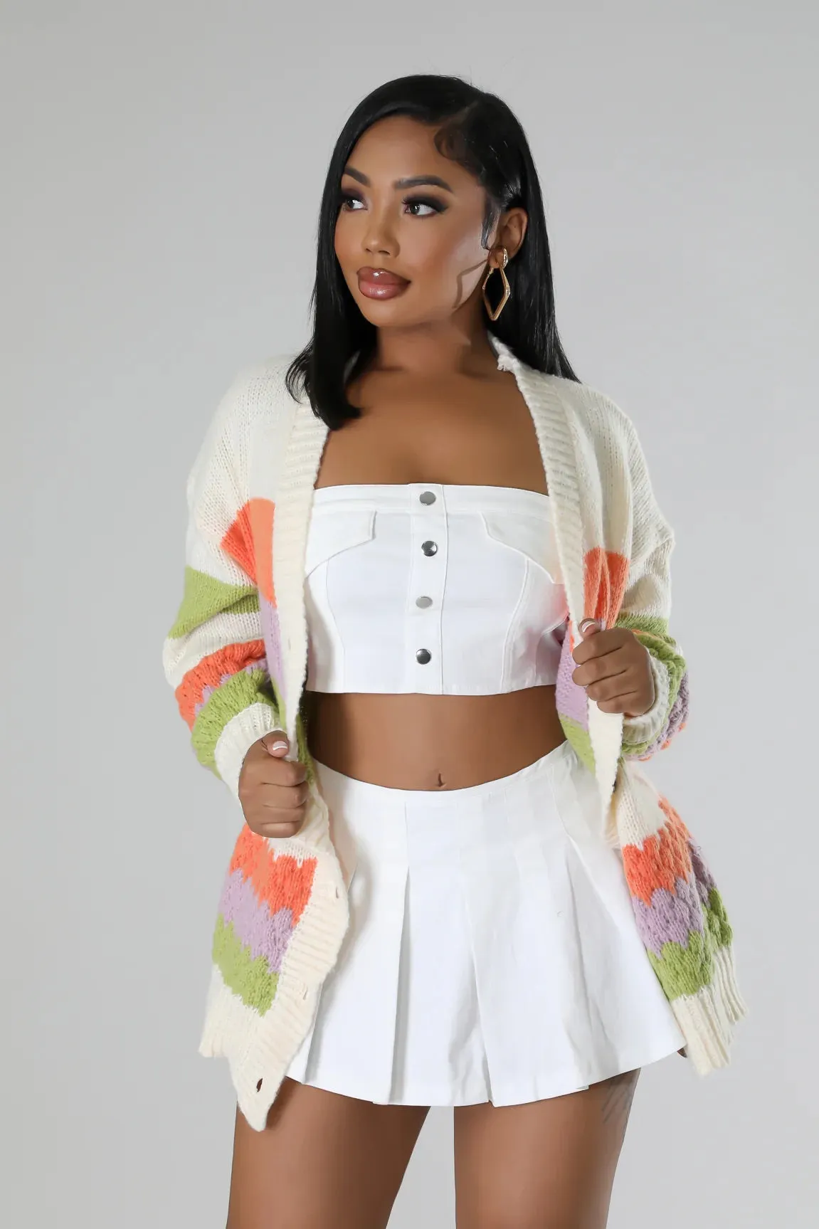 Spring Fair Knit Cardigan Multicolor