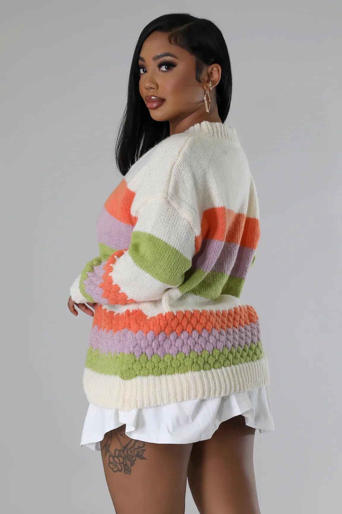 Spring Fair Knit Cardigan Multicolor