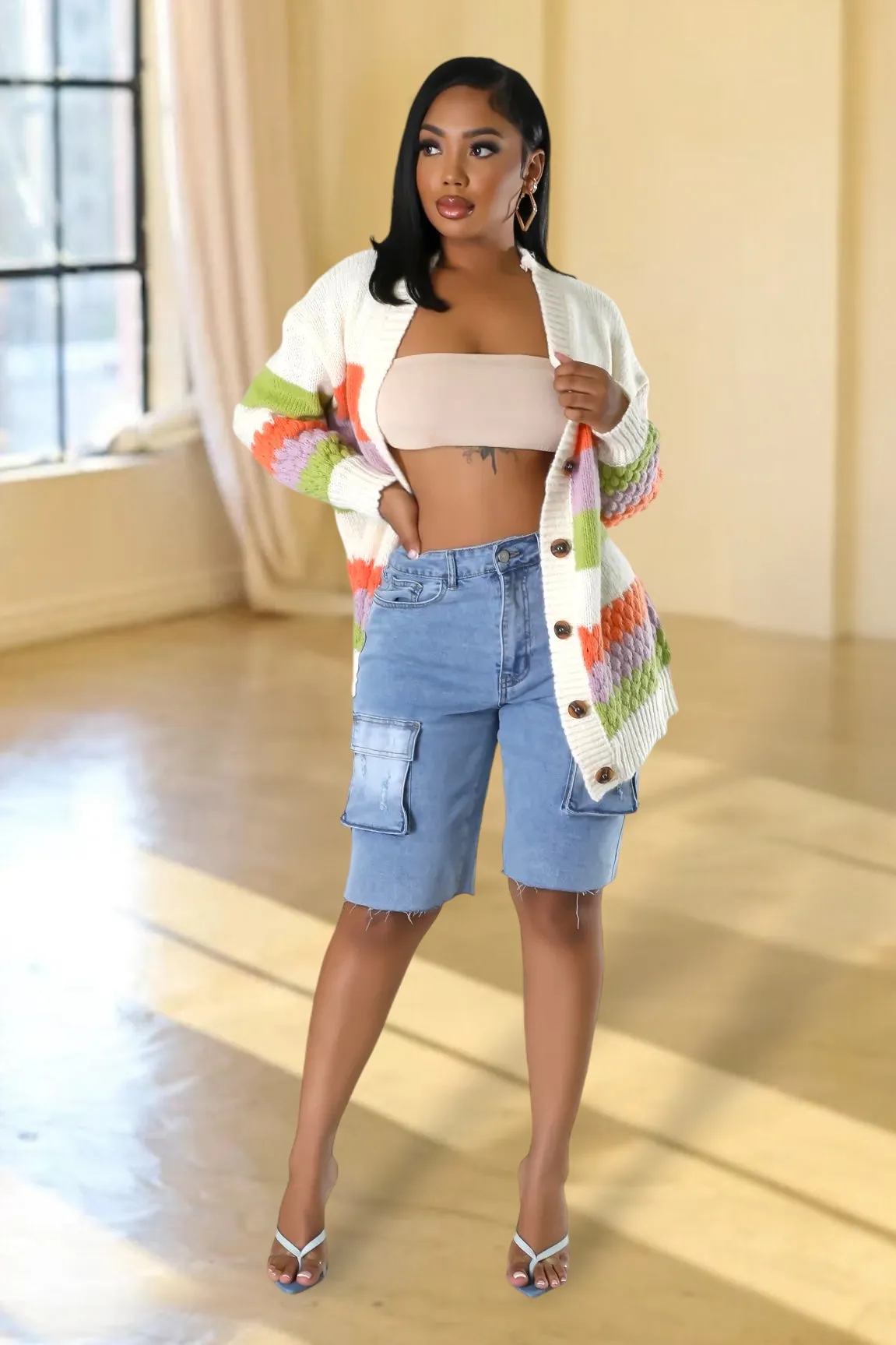 Spring Fair Knit Cardigan Multicolor