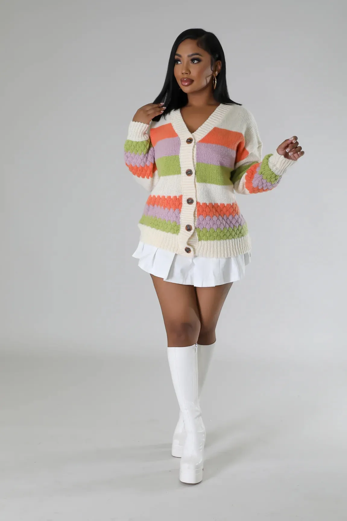 Spring Fair Knit Cardigan Multicolor