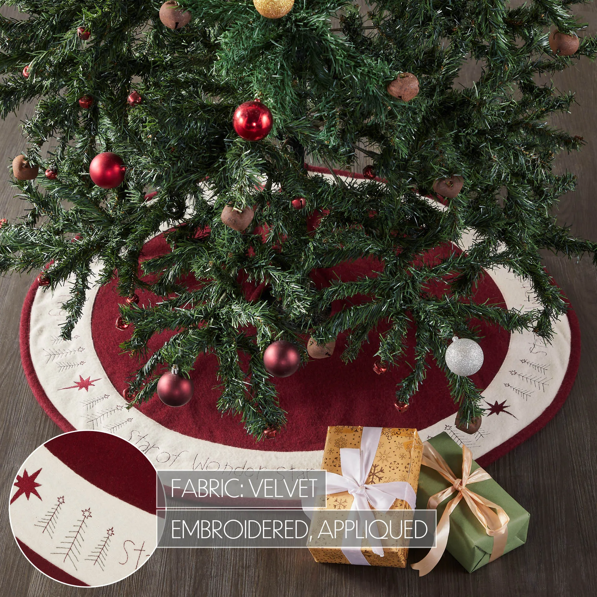 Star of Wonder 36" Diameter Christmas Tree Skirt