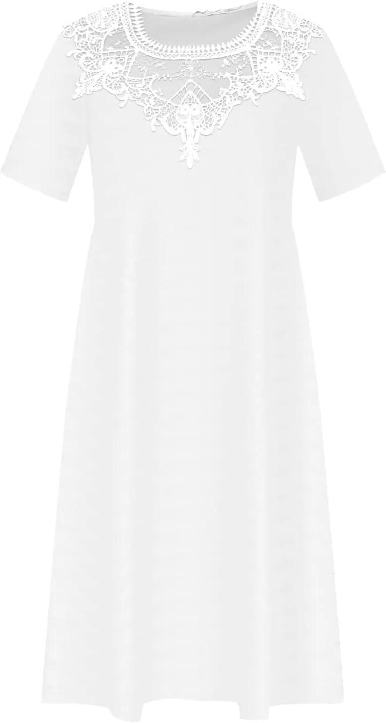 Sundresses for Women Casual Beach 2024 Summer Dress Casual Crewneck Tshirt Dresses Floral Short Sleeve Boho Dress
