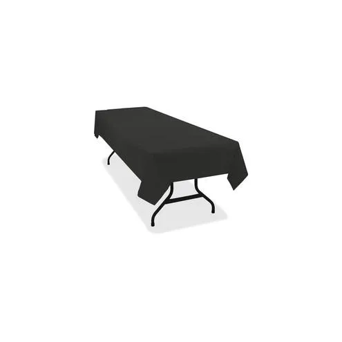 Tablemate Heavy-duty Plastic Table Covers - 108" Length x 54" Width - Plastic - Black - 6 / Pack