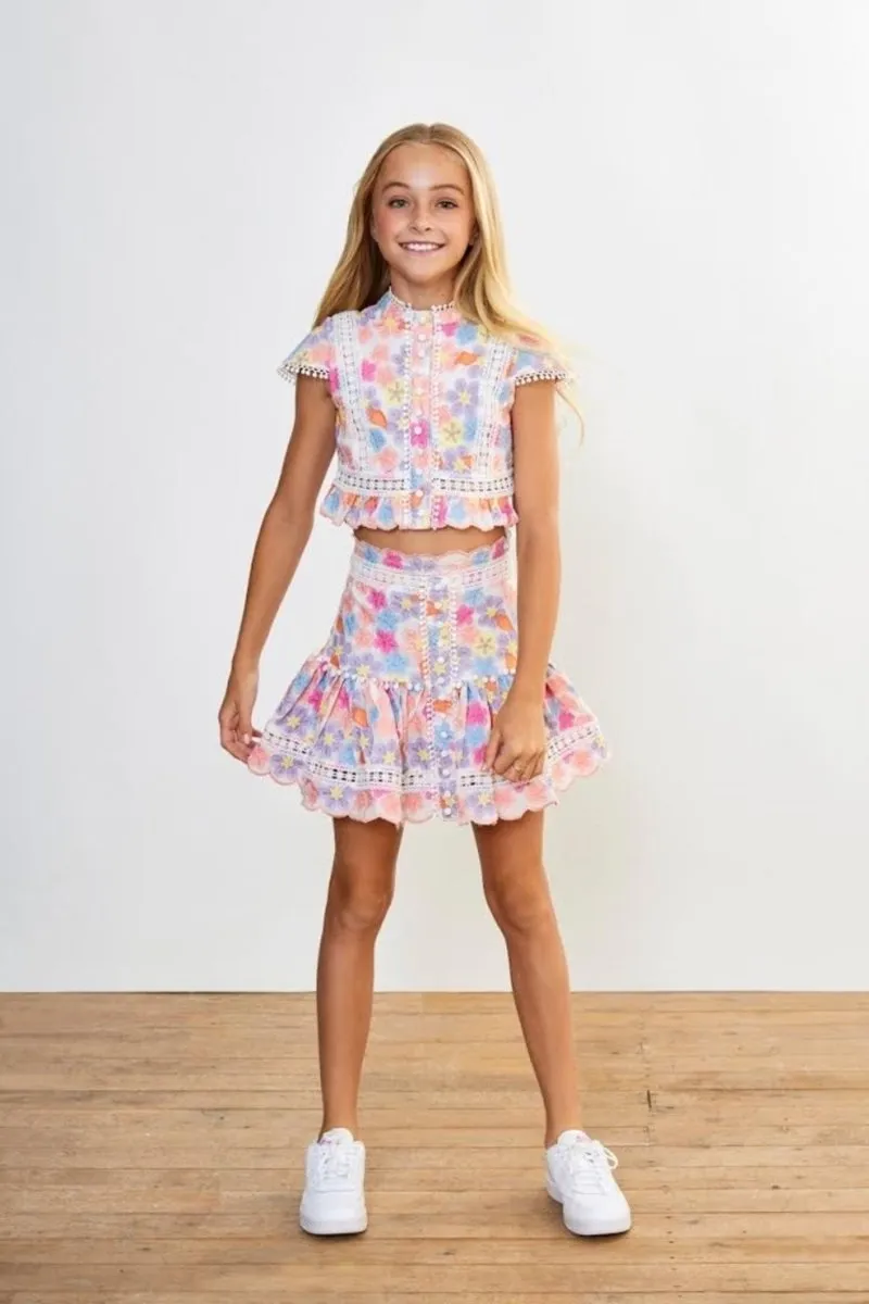 TALIA EMBROIDERED TOP AND SKIRT SET