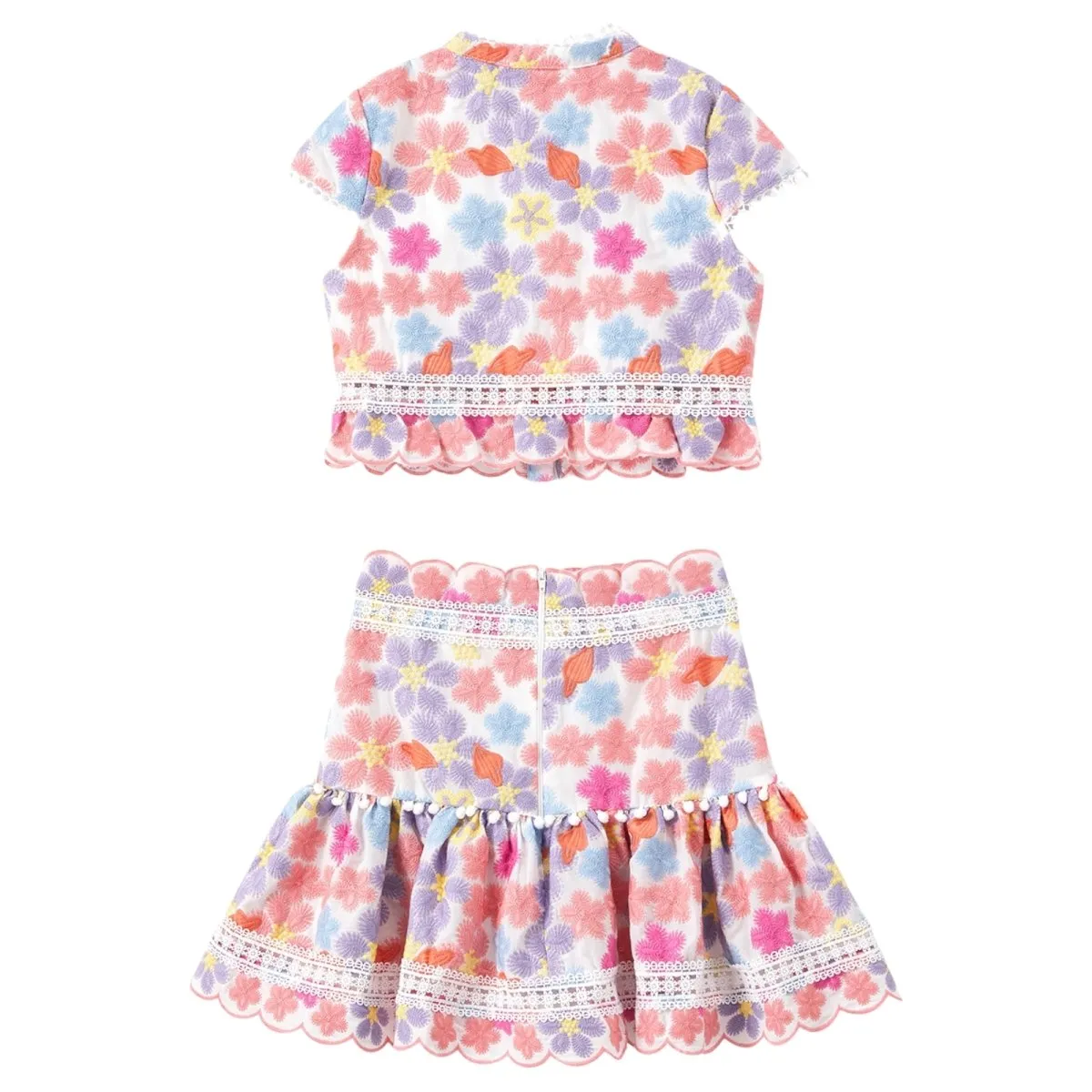 TALIA EMBROIDERED TOP AND SKIRT SET
