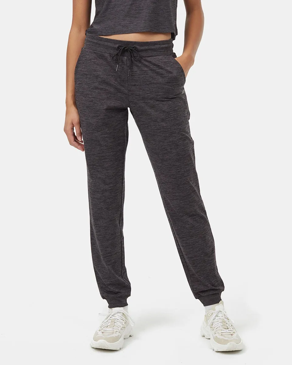 Tentree Women's Active Soft Knit Sweatpants-Meteorite Black/Obsidian Melange