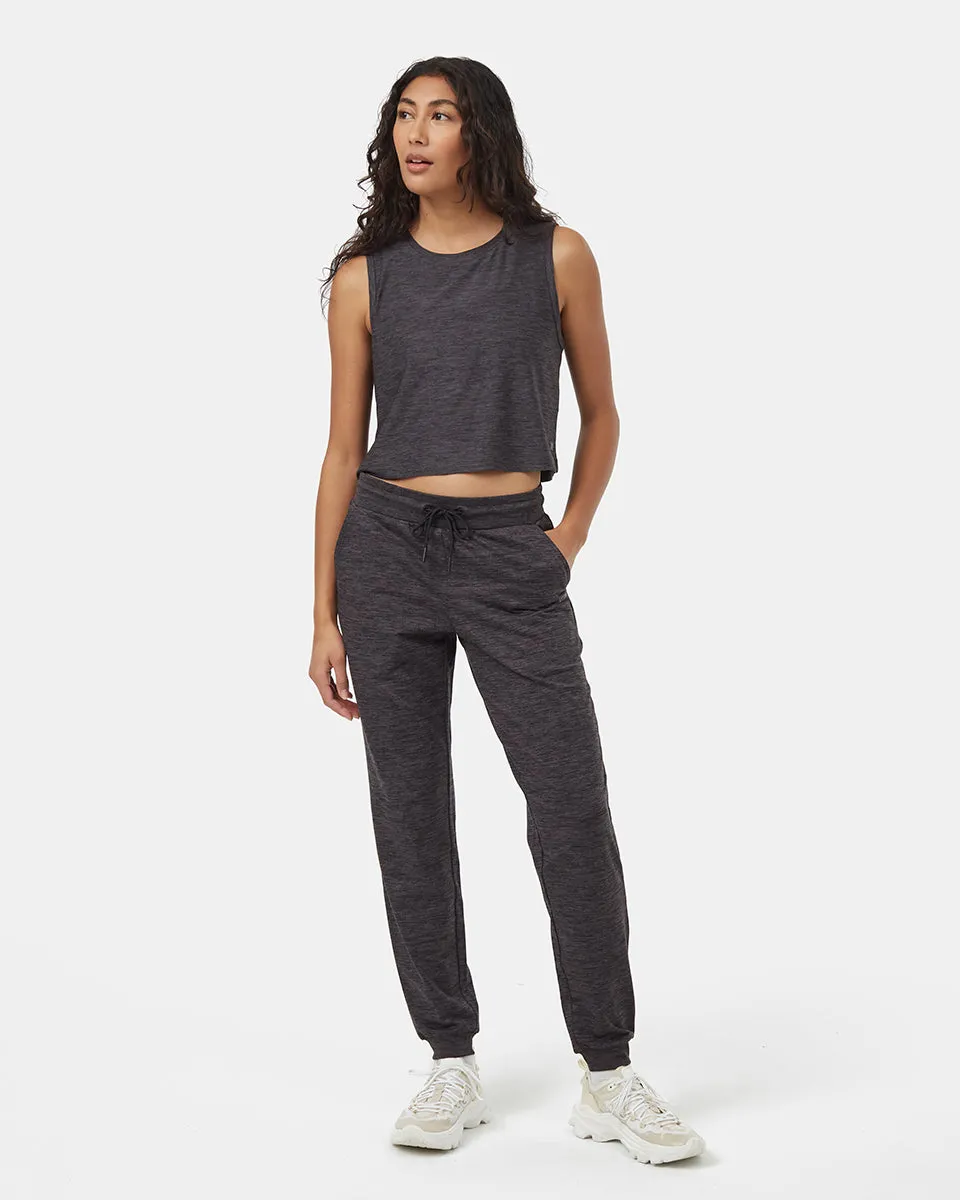 Tentree Women's Active Soft Knit Sweatpants-Meteorite Black/Obsidian Melange