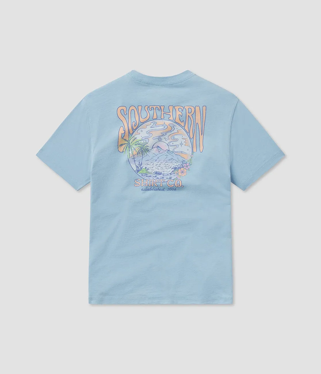Tropical Sunset Tee SS - Placid Blue