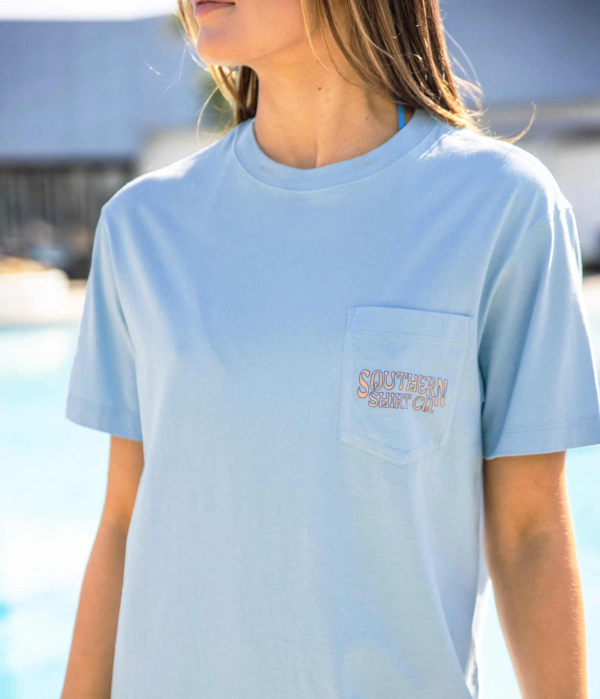 Tropical Sunset Tee SS - Placid Blue