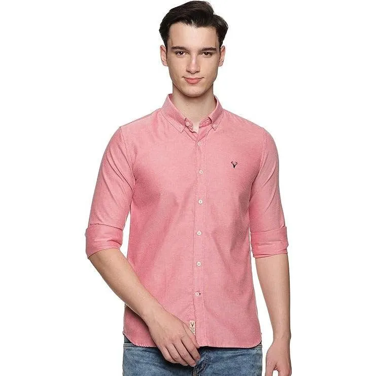U.S. ELK Boys' and Men's Long Sleeve Button Down Dress Shirts-Oxford Red