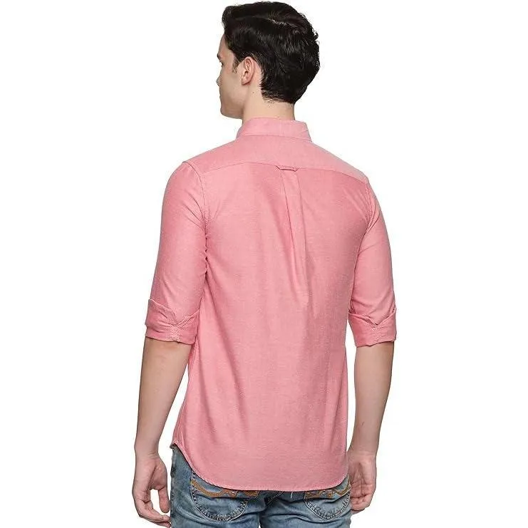 U.S. ELK Boys' and Men's Long Sleeve Button Down Dress Shirts-Oxford Red