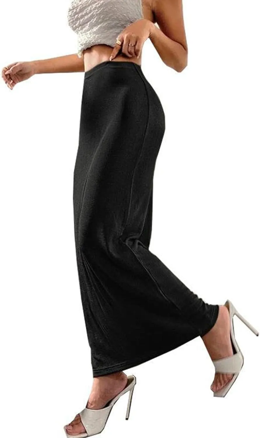Women's Long Midi Pencil Skirt High Waisted Bodycon Summer Dresses Casual Office Work Business Skirts