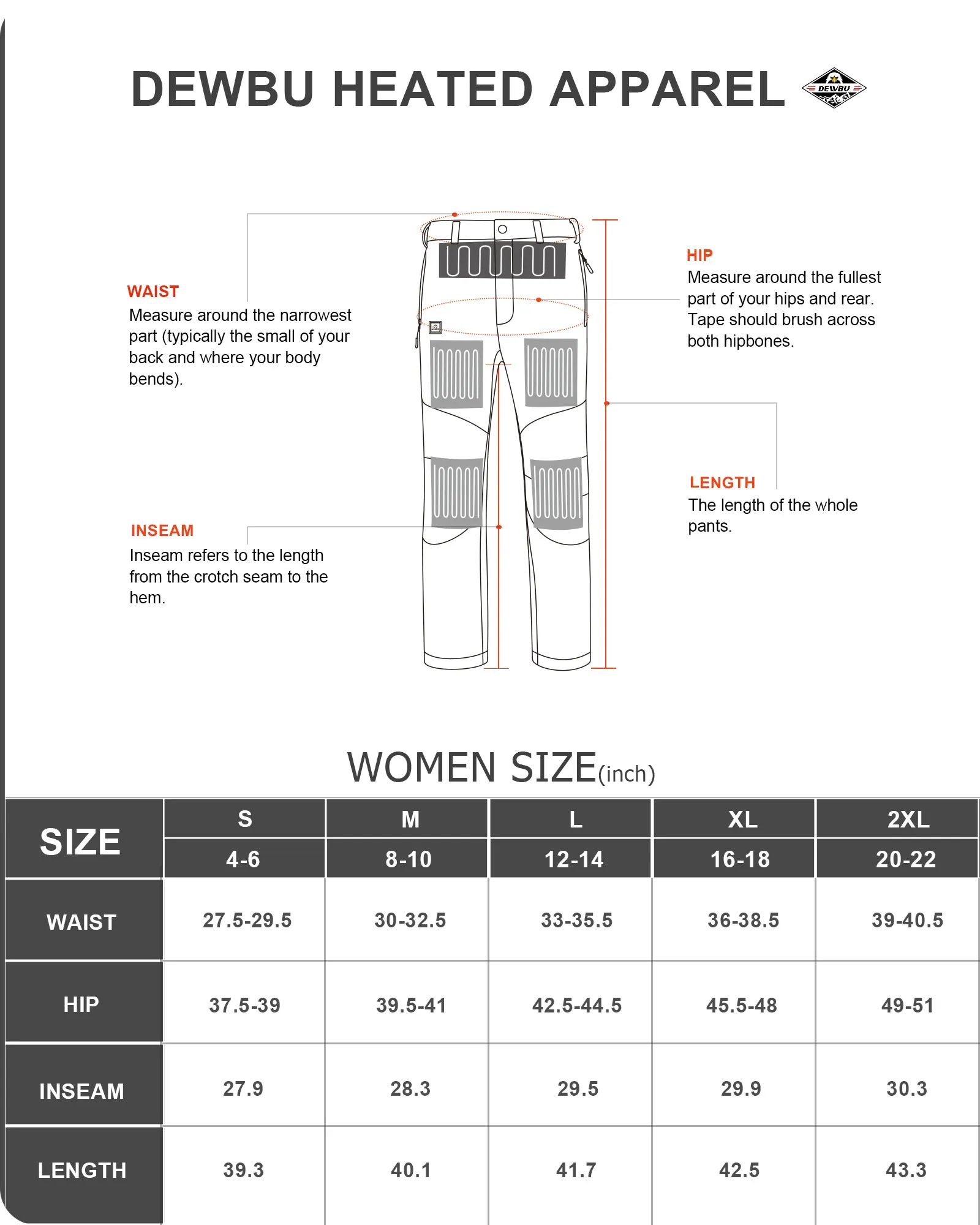 Women's Soft Shell  Heated Pants with 12V Battery Pack Fleece Lined - Black