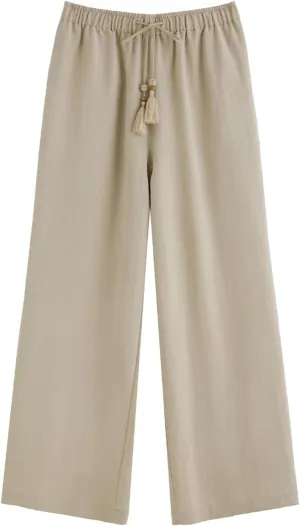 Women's Summer Plus-Size Linen-Like Pants Relaxed Fit & Breathable Tencel Blend with Elegance