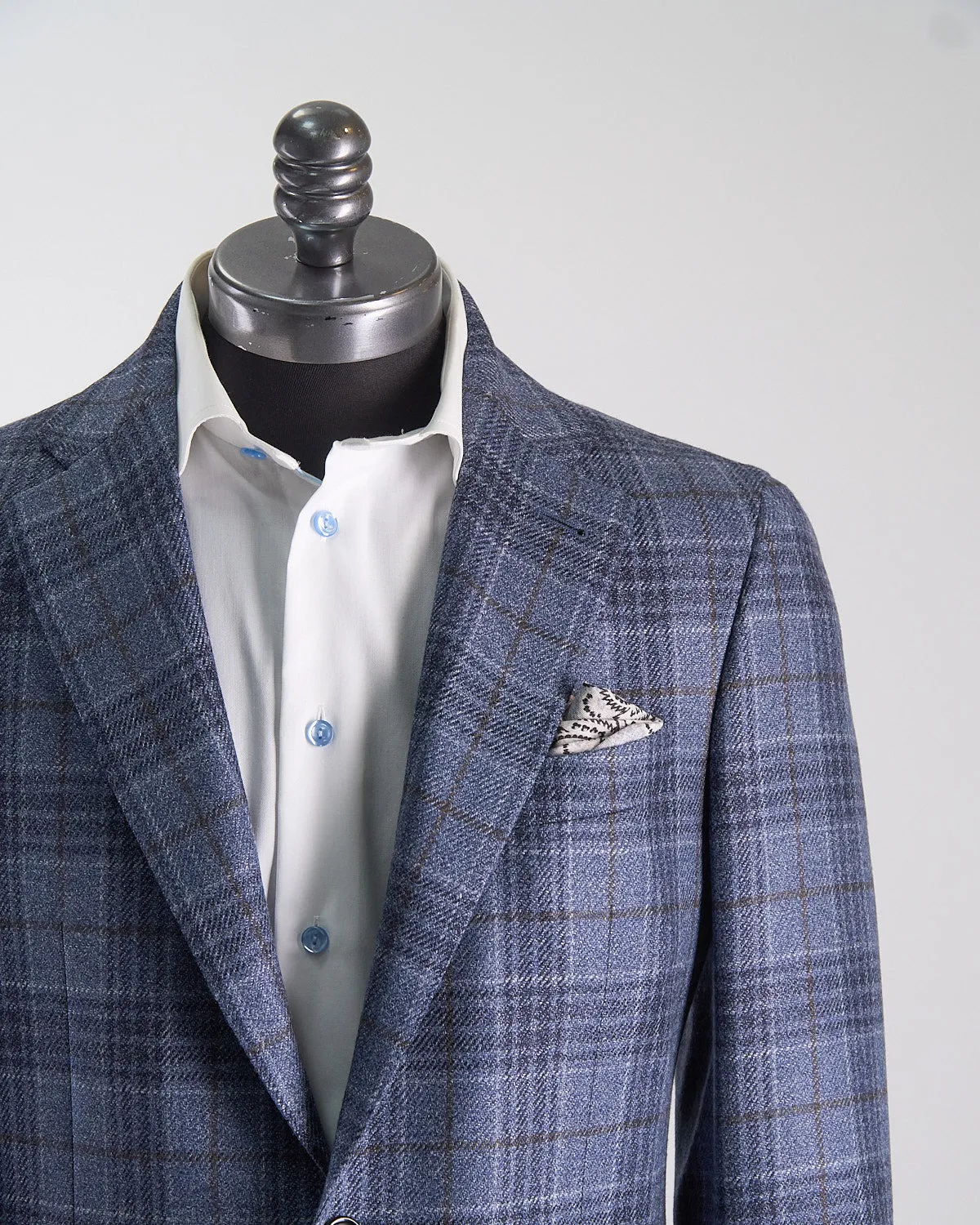 Wool & Silk Elegant Plaid Soft Constructed 'Kei' Jacket